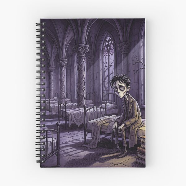 Item preview, Young Ebeneezer Scrooge lonely at Christmas time Gothic illustration designed and sold by Vintage Designs +.