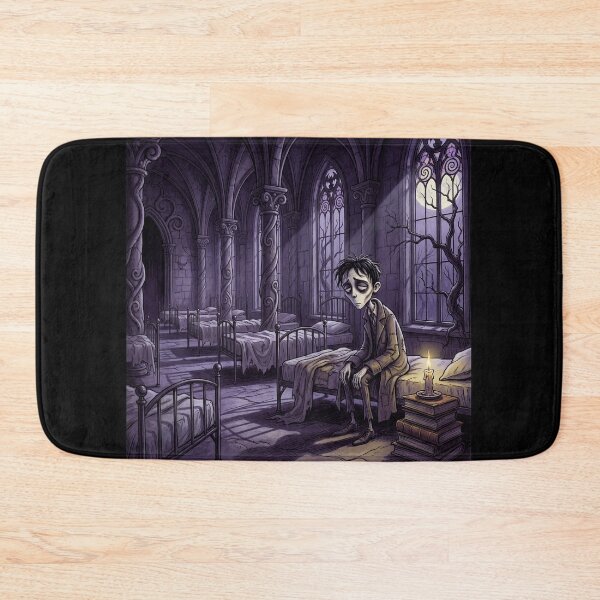 Item preview, Young Ebeneezer Scrooge lonely at Christmas time Gothic illustration designed and sold by Vintage Designs +.