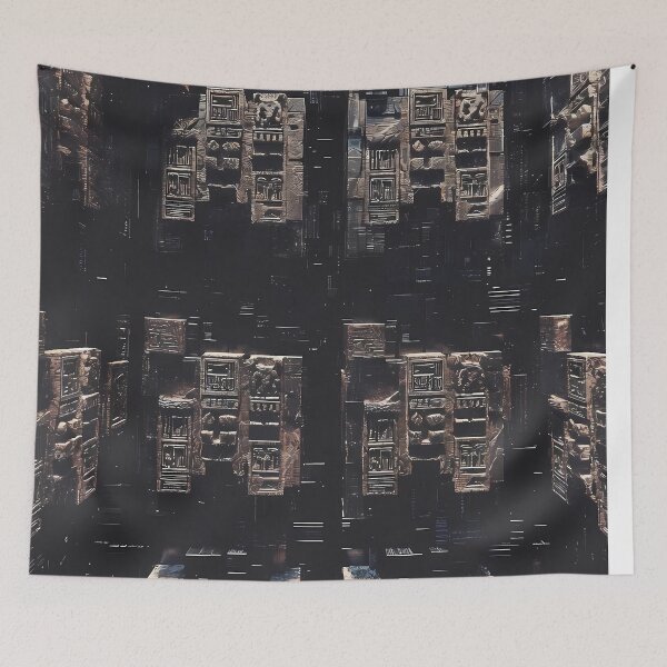 Item preview, Tiles & Blocks Design, Cyberpunk Egyptian Hieroglyphics, symmetrical textures (image size 8320x12480) designed and sold by Digital-Davinci.