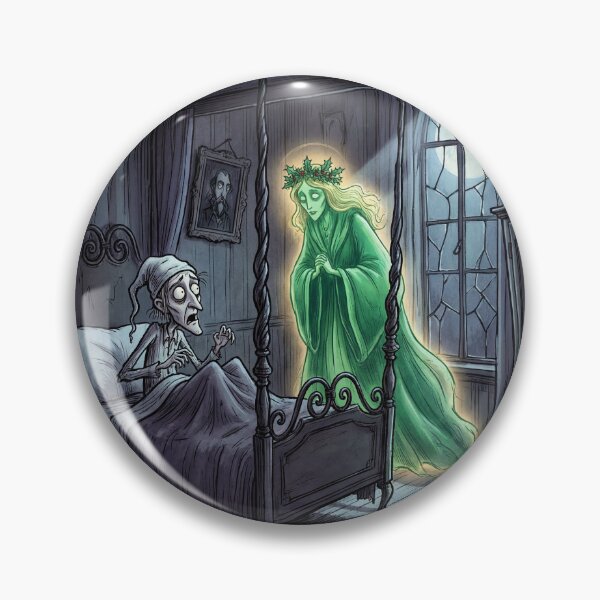 Artikelvorschau, Ebenezer Scrooge trifft den Geist der gegenwärtigen Weihnacht (Gothic-Illustration) entworfen und verkauft von Vintage Designs +.