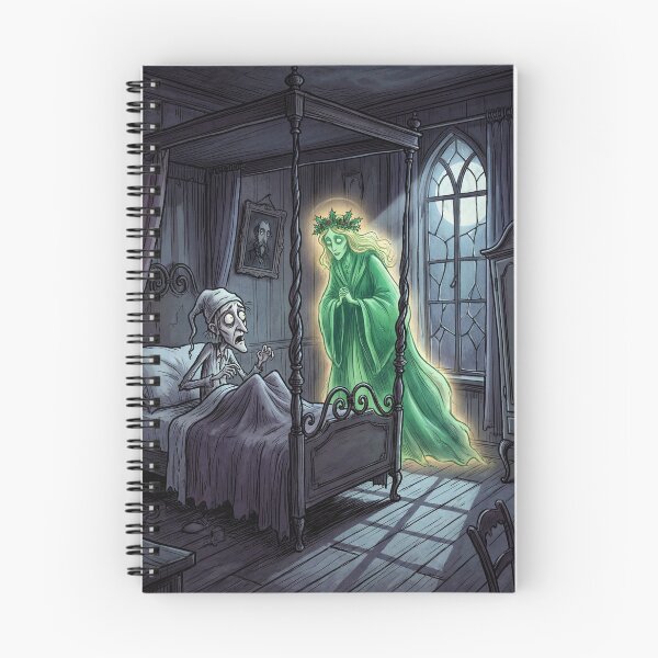 Item preview, Ebeneezer Scrooge meets the Ghost of Christmas Present Gothic illustration designed and sold by Vintage Designs +.