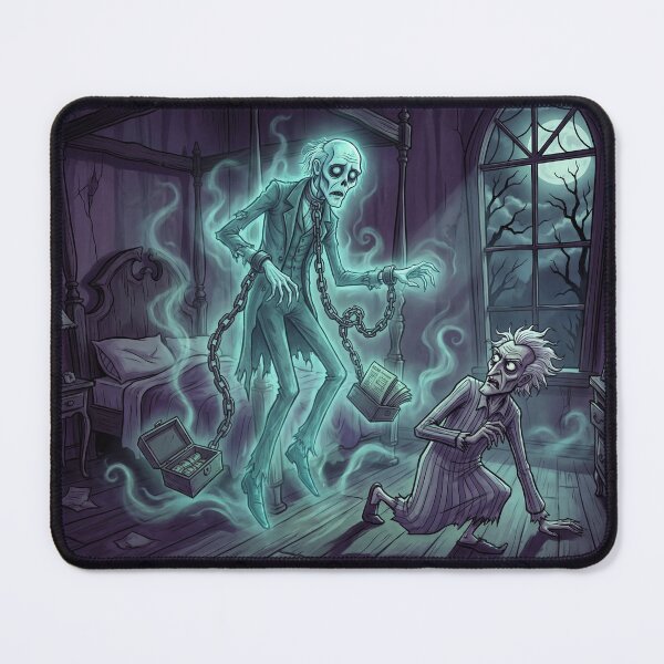 Item preview, Ebeneezer Scrooge meets the Ghost of Marley Gothic illustration designed and sold by Vintage Designs +.