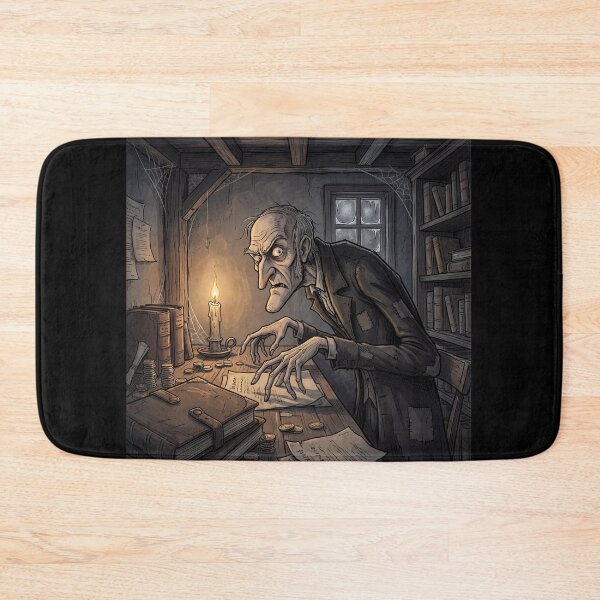 Item preview, Ebeneezer Scrooge in his counting house from A Christmas Carol Gothic illustration designed and sold by Vintage Designs +.