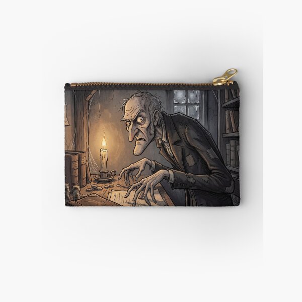 Item preview, Ebeneezer Scrooge in his counting house from A Christmas Carol Gothic illustration designed and sold by Vintage Designs +.