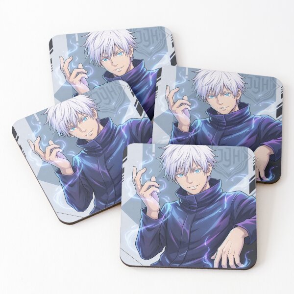 Item preview, Limitless Blue Eyes - White Haired Anime Sorcerer Energy Art designed and sold by MugenAnime.