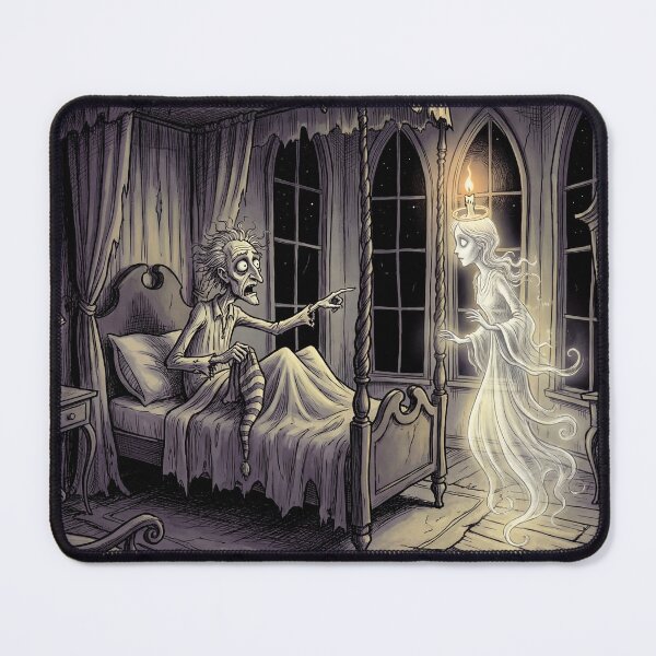 Item preview, Ebeneezer Scrooge meets the Ghost of Christmas Past Gothic illustration designed and sold by Vintage Designs +.