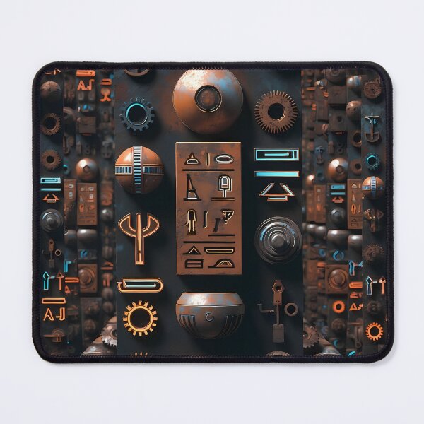 Item preview, Tiles & Blocks Design, Cyberpunk Egyptian Hieroglyphics, symmetrical textures (image size 8320x12480) designed and sold by Digital-Davinci.