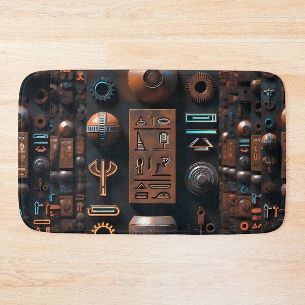 Item preview, Tiles & Blocks Design, Cyberpunk Egyptian Hieroglyphics, symmetrical textures (image size 8320x12480) designed and sold by Digital-Davinci.