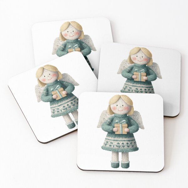 Item preview, Nordic Knitted Angel Sticker – Teal Gift Cute designed and sold by Teecha45.