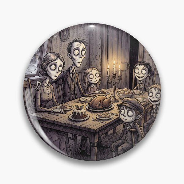 Item preview, A Christmas Carol Cratchit family Christmas Dinner Gothic illustration designed and sold by Vintage Designs +.