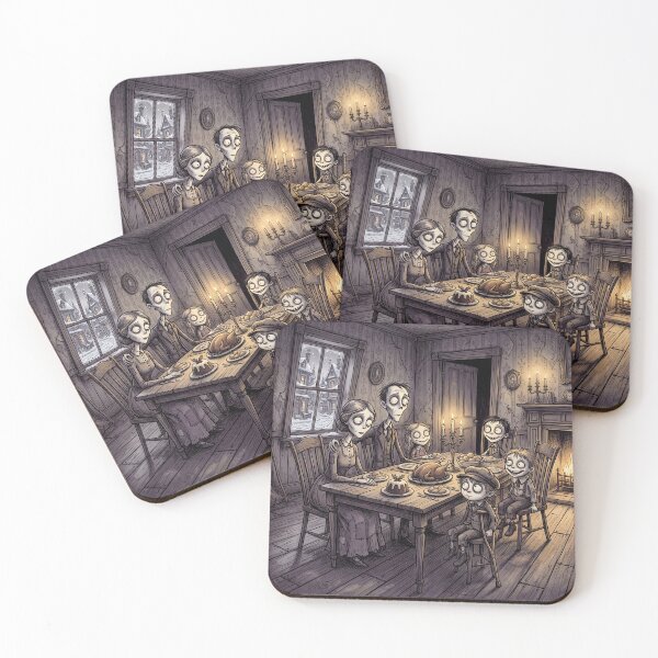 Item preview, A Christmas Carol Cratchit family Christmas Dinner Gothic illustration designed and sold by Vintage Designs +.