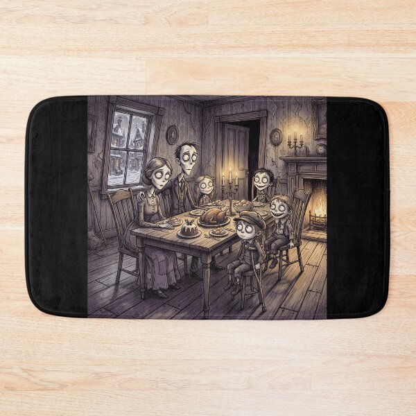 Item preview, A Christmas Carol Cratchit family Christmas Dinner Gothic illustration designed and sold by Vintage Designs +.