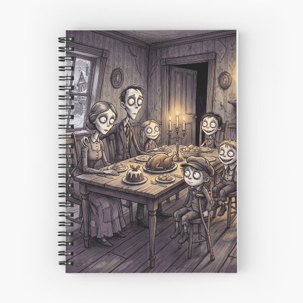 Item preview, A Christmas Carol Cratchit family Christmas Dinner Gothic illustration designed and sold by Vintage Designs +.