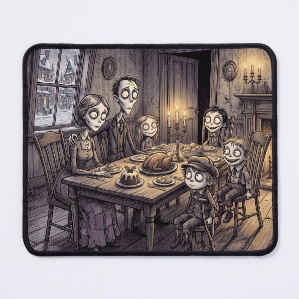 Item preview, A Christmas Carol Cratchit family Christmas Dinner Gothic illustration designed and sold by Vintage Designs +.
