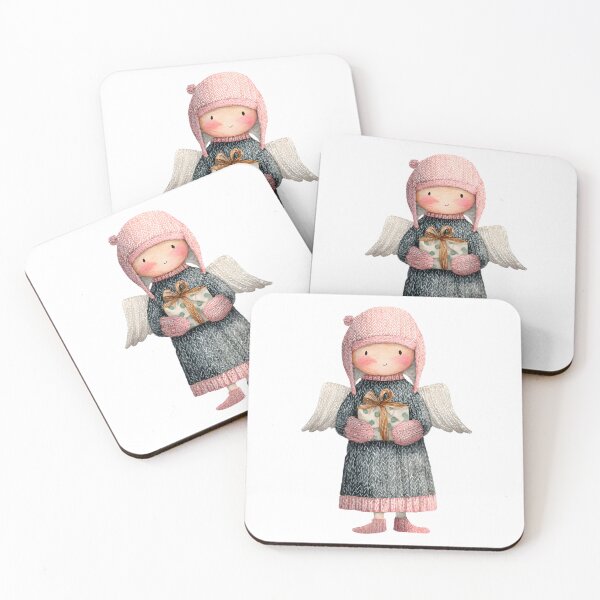 Item preview, Winter Girl Angel Sticker – Pink Knit Gift designed and sold by Teecha45.