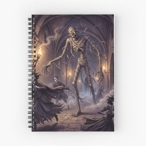 Item preview, The Mummy chases his victims Gothic illustration designed and sold by Vintage Designs +.