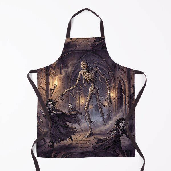 Item preview, The Mummy chases his victims Gothic illustration designed and sold by Vintage Designs +.