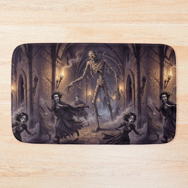 Item preview, The Mummy chases his victims Gothic illustration designed and sold by Vintage Designs +.