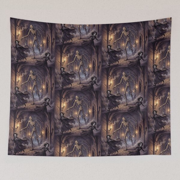 Item preview, The Mummy chases his victims Gothic illustration designed and sold by Vintage Designs +.
