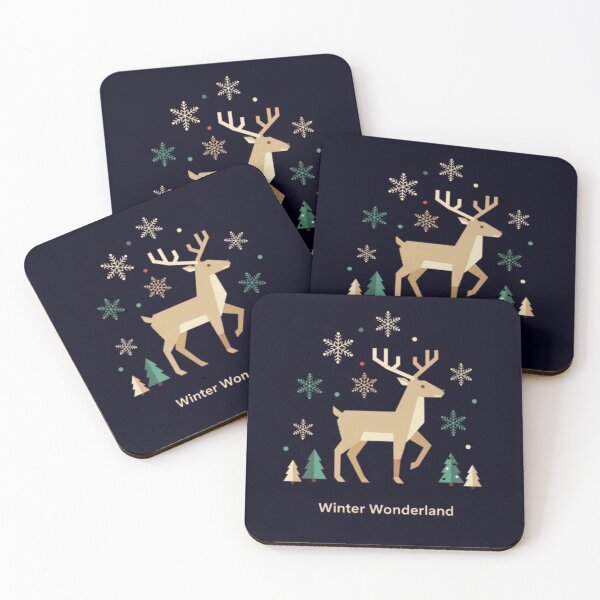 Item preview, Winter Wonderland Geometric Reindeer & Snowflakes designed and sold by Syrupulse.