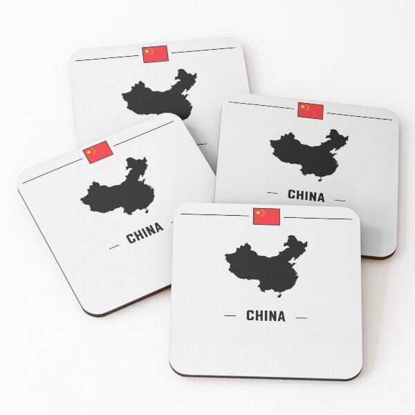 Item preview, Minimalist China Map and Flag | Black and White Style designed and sold by mashmosh.