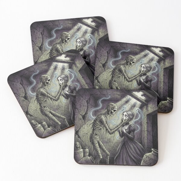 Item preview, The Mummy finds love Gothic illustration designed and sold by Vintage Designs +.
