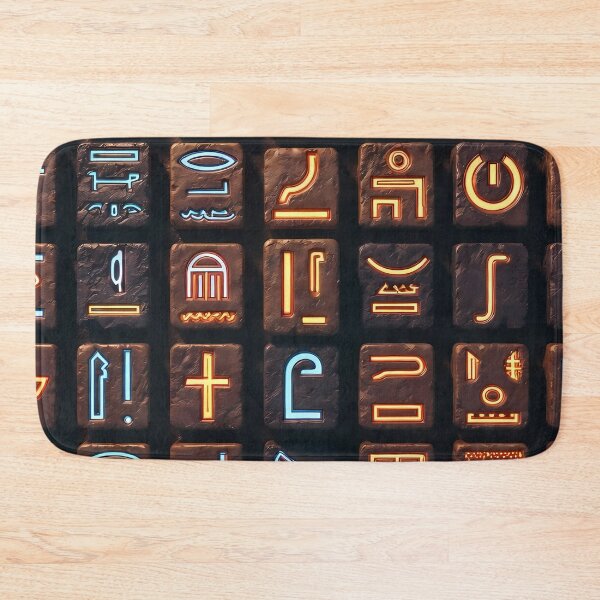 Item preview, Tiles & Blocks Design, Cyberpunk Egyptian Hieroglyphics, symmetrical textures (image size 8320x12480) designed and sold by Digital-Davinci.