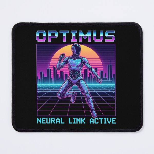 Item preview, Optimus Retro: Neural Link Active – 80s Synthwave Robot Tee designed and sold by NetrunnerZero.