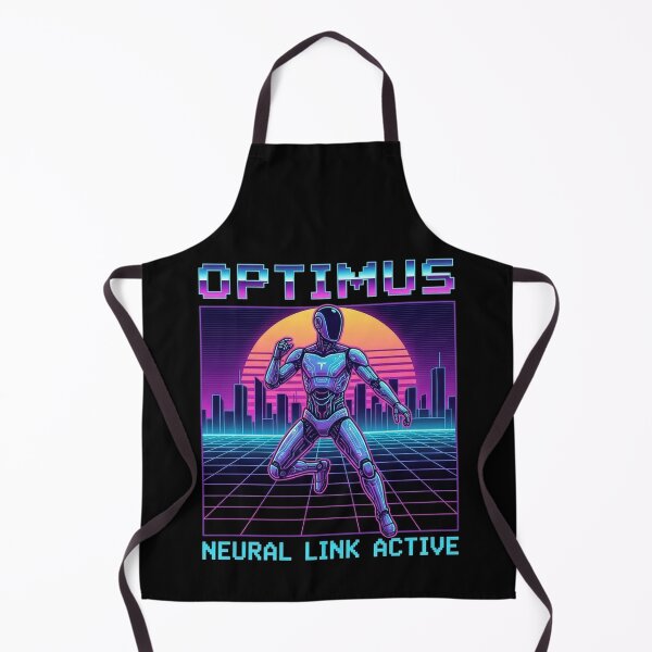 Item preview, Optimus Retro: Neural Link Active – 80s Synthwave Robot Tee designed and sold by NetrunnerZero.
