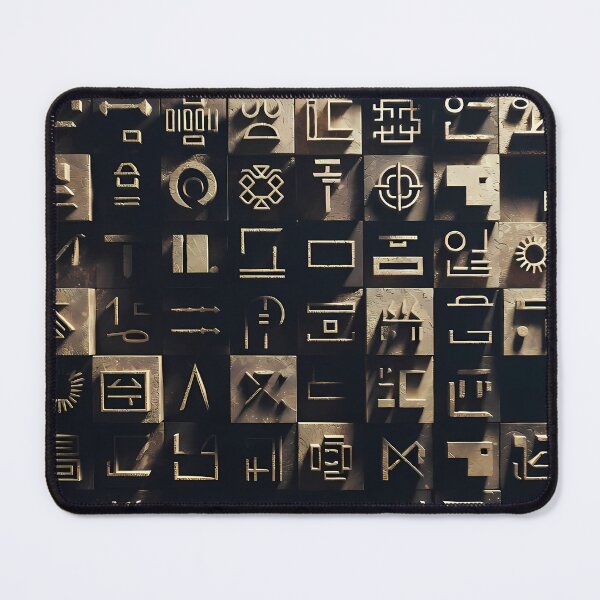Item preview,  Tiles & Blocks Design, Cyberpunk Egyptian Hieroglyphics, symmetrical textures (image size 8320x12480) designed and sold by Digital-Davinci.