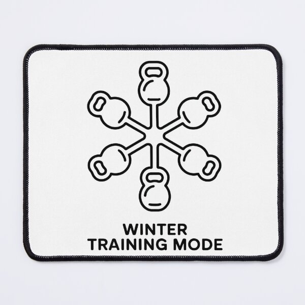 Item preview, Winter Training Mode – Minimalist Kettlebell Snowflake Line Art Fitness Design designed and sold by WSPrintCrafter.