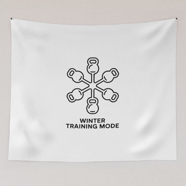 Item preview, Winter Training Mode – Minimalist Kettlebell Snowflake Line Art Fitness Design designed and sold by WSPrintCrafter.