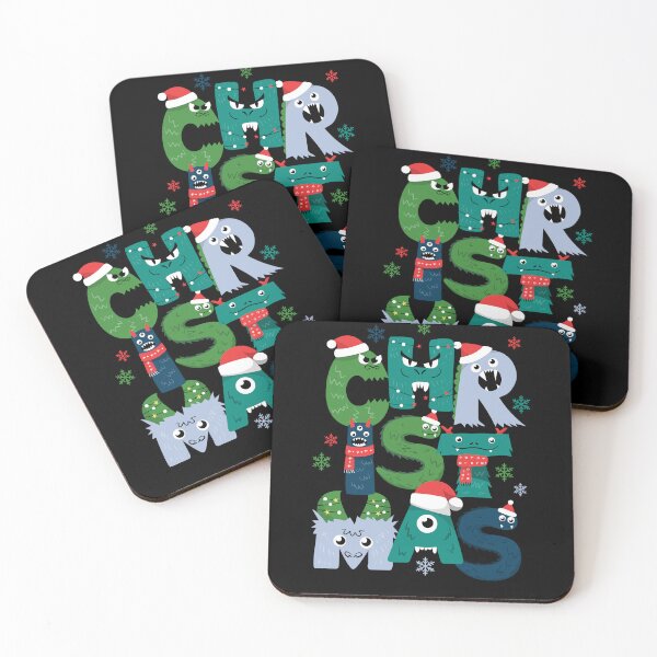 Item preview, Christmas Monster Alphabet - Cute Unconventional Holiday Art designed and sold by ConfuseLab Shop.