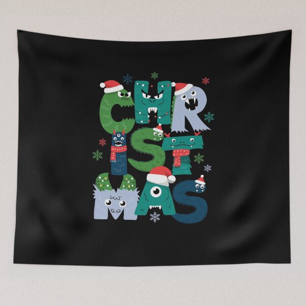 Item preview, Christmas Monster Alphabet - Cute Unconventional Holiday Art designed and sold by ConfuseLab Alt.