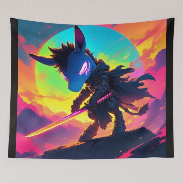 Item preview, Cyberpunk Donkey Warrior with a Glowing Katana designed and sold by SweetRossel.