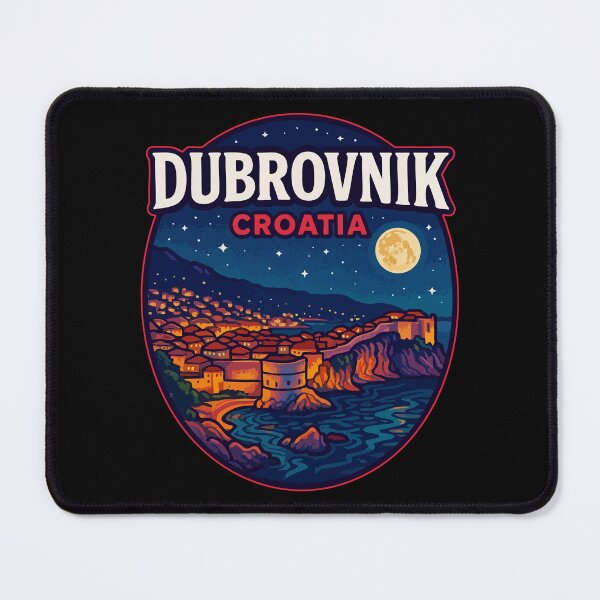 Item preview, Dubrovnik Croatia Night Retro Travel designed and sold by TomFrontierArt.