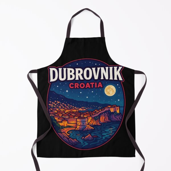 Item preview, Dubrovnik Croatia Night Retro Travel designed and sold by TomFrontierArt.