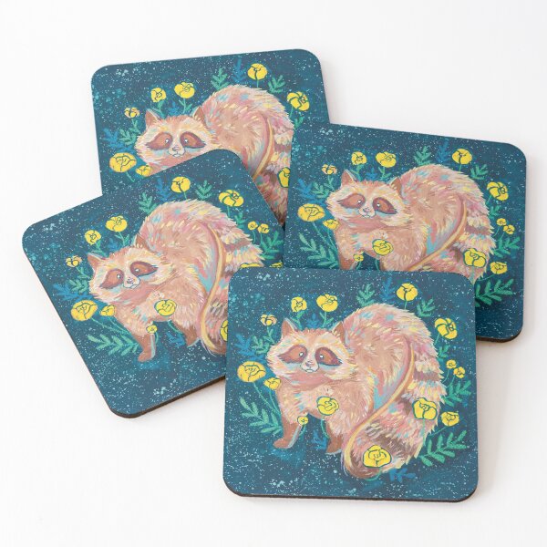 Item preview, Raccoon gouache illustration designed and sold by genleeartt.