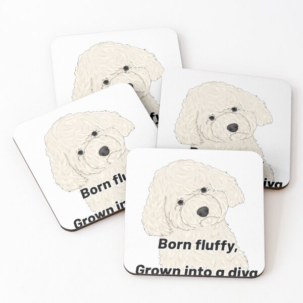 Item preview, Bichon Frisé – “Born Fluffy, Grown Into a Diva” – Cute Semirealistic Dog Design designed and sold by Crack-in-Colors.