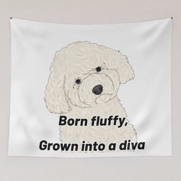 Item preview, Bichon Frisé – “Born Fluffy, Grown Into a Diva” – Cute Semirealistic Dog Design designed and sold by Crack-in-Colors.