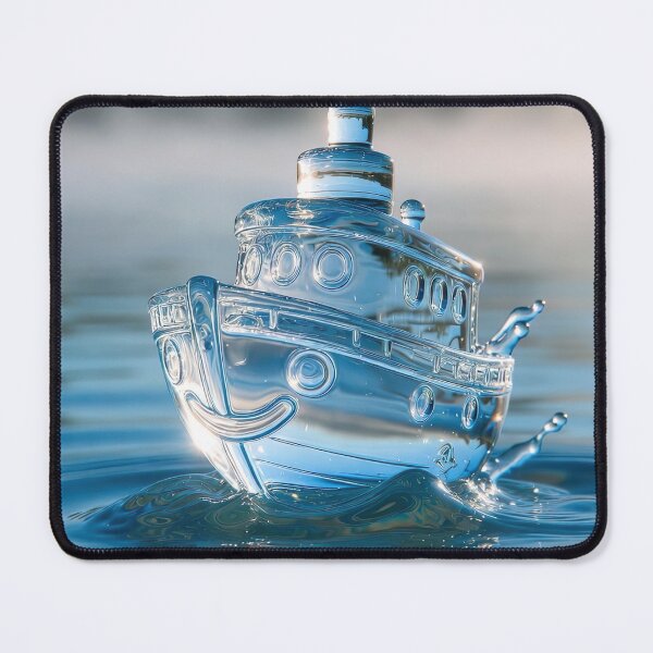 Item preview, Kawaii Glass Ship on Water – Cute Crystal Boat designed and sold by NordseeSteel.