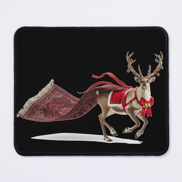 Item preview, Morocco Christmas Vibe: Reindeer on a Flying Berber Rug  designed and sold by designwiss.