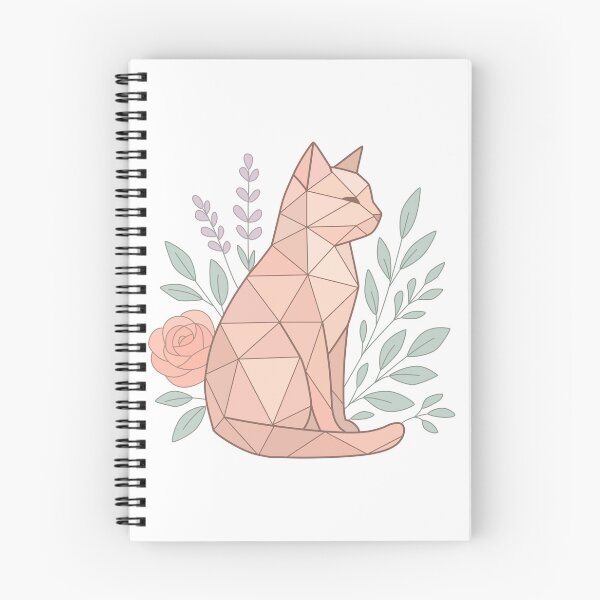 Item preview, Geometric Floral Cat - Pastel Polygon Aesthetic Illustration designed and sold by GraphyLab.