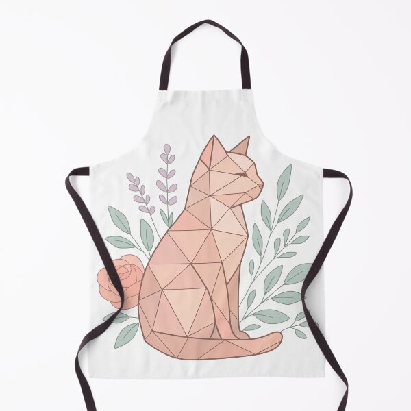 Item preview, Geometric Floral Cat - Pastel Polygon Aesthetic Illustration designed and sold by GraphyLab.