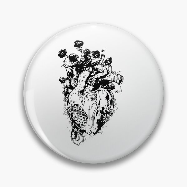 Item preview, Black Heart Aesthetic – Minimal Dark Love Design” designed and sold by Fouziaart08.