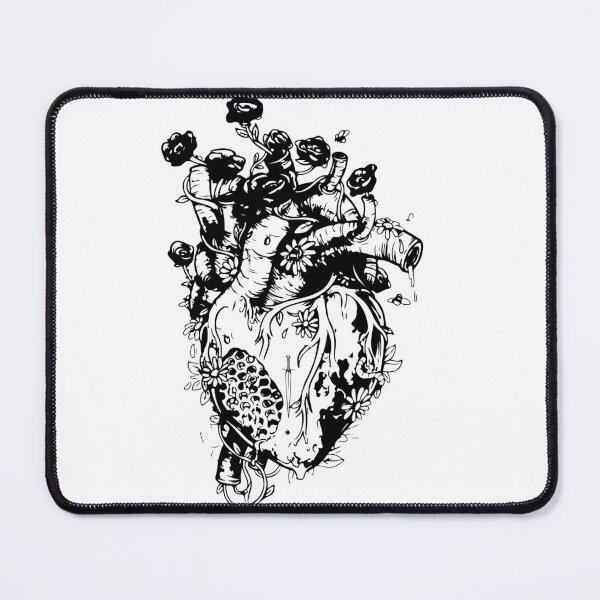 Item preview, Black Heart Aesthetic – Minimal Dark Love Design” designed and sold by Fouziaart08.