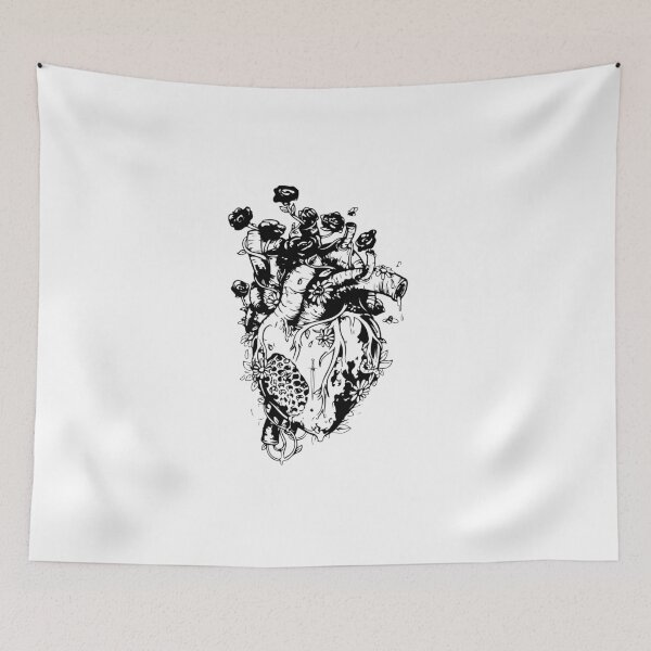 Item preview, Black Heart Aesthetic – Minimal Dark Love Design” designed and sold by Fouziaart08.
