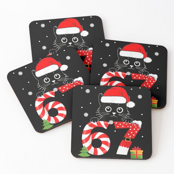 Item preview, Cute Black Cat Holding 67 Candy Cane Santa Christmas Countdown designed and sold by Taniyah Gomes.