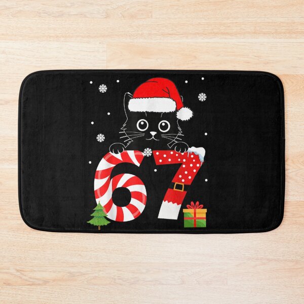 Item preview, Cute Black Cat Holding 67 Candy Cane Santa Christmas Countdown designed and sold by Taniyah Gomes.