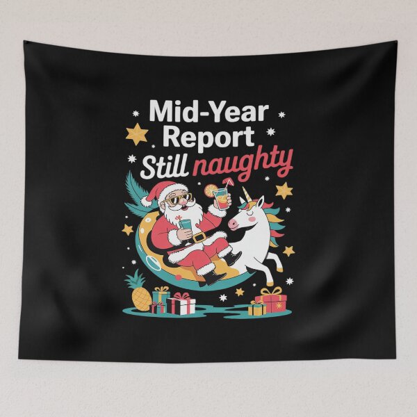 Item preview, Mid Year Report Still Naughty Funny Christmas In July Santa 28  designed and sold by RoyTill0Art.